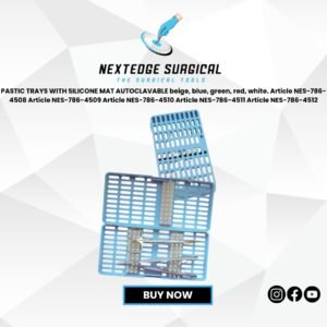 PASTIC TRAYS WITH SILICONE MAT AUTOCLAVABLE beige, blue, green, red, white. Article NES-786-4508 Article NES-786-4509 Article NES-786-4510 Article NES-786-4511 Article NES-786-4512