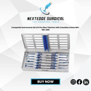 Composite Instruments Set of 6 Pcs Blue Titanium with Cassettes Article NES-786-2199