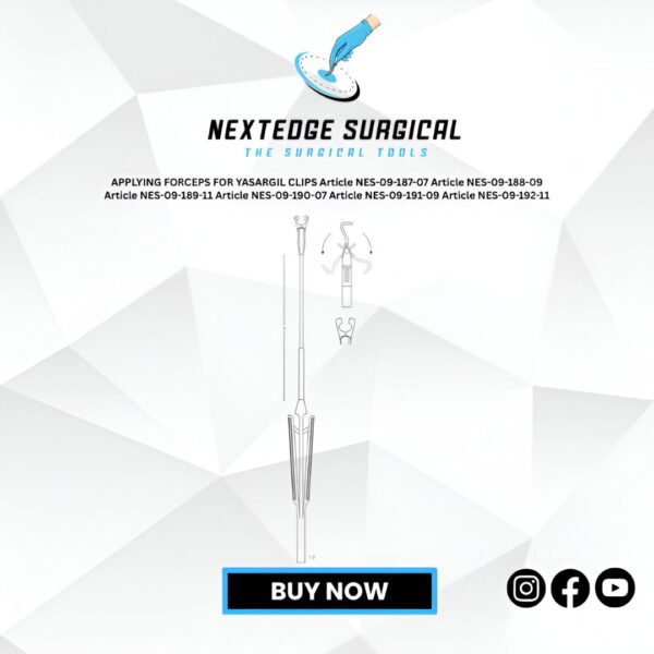 APPLYING FORCEPS FOR YASARGIL CLIPS Article NES-09-187-07 Article NES-09-188-09 Article NES-09-189-11 Article NES-09-190-07 Article NES-09-191-09 Article NES-09-192-11