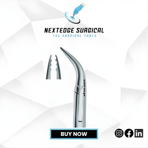 45° Angled Root Forceps “Fish-Hook” Serrations Upper Atraumatic Extraction NES - Article 786-262